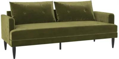 Bailey Velvet Pillowback Sofa with Metal Tapered Legs