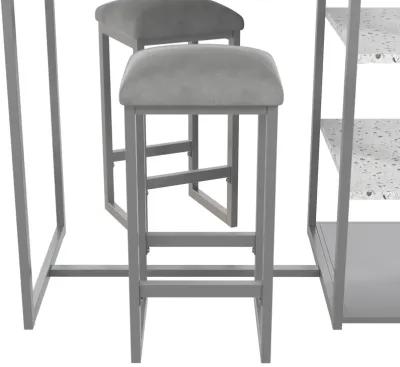 Nora 3-Piece Pub Set with Faux Terrazzo Top