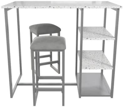 Nora 3-Piece Pub Set with Faux Terrazzo Top