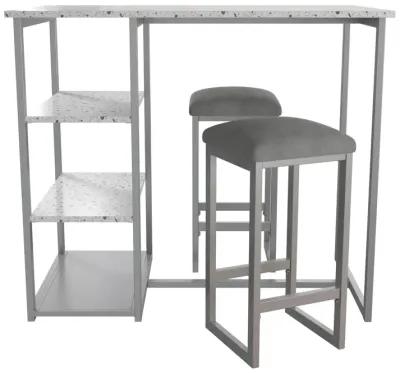 Nora 3-Piece Pub Set with Faux Terrazzo Top