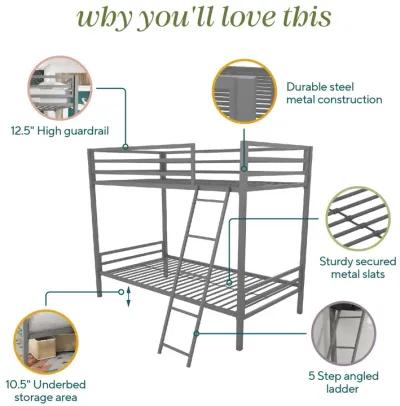 Maxwell Twin-Over-Twin Metal Bunk Bed