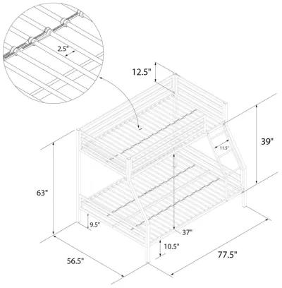 Maxwell Twin-Over-Full Metal Bunk Bed