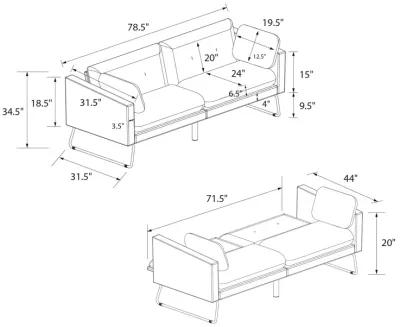 Neely Futon with Bolster Pillows