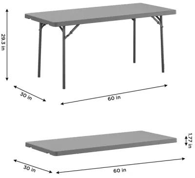 5 foot Commercial Blow Mold Folding Table