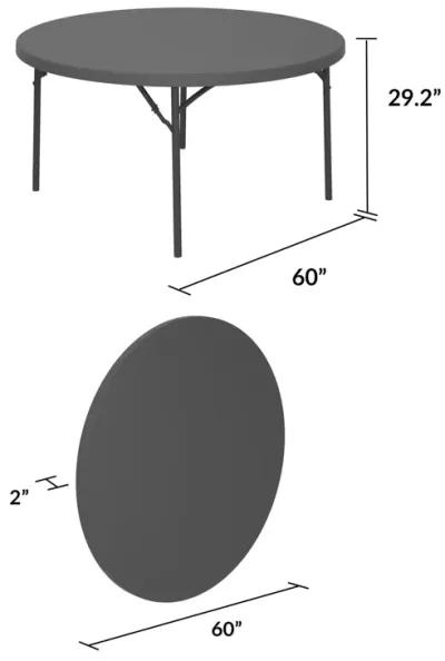 71 Inch Commercial Round Blow Mold Folding Table