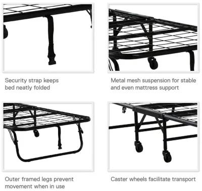 Folding Cot Guest Bed with 5 Inch Mattress