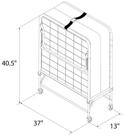 Folding Cot Guest Bed with 5 Inch Mattress