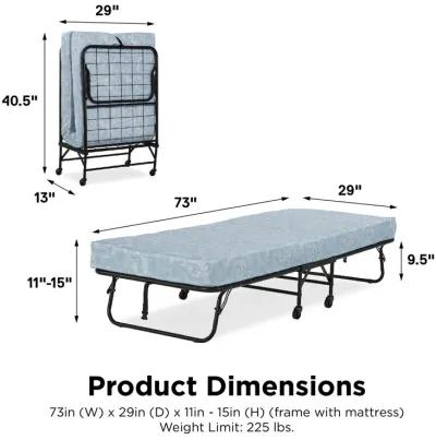 Barry Folding Cot Guest Bed with 4 Inch Mattress