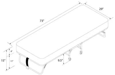 Barry Folding Cot Guest Bed with 4 Inch Mattress