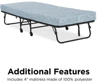 Barry Folding Cot Guest Bed with 4 Inch Mattress