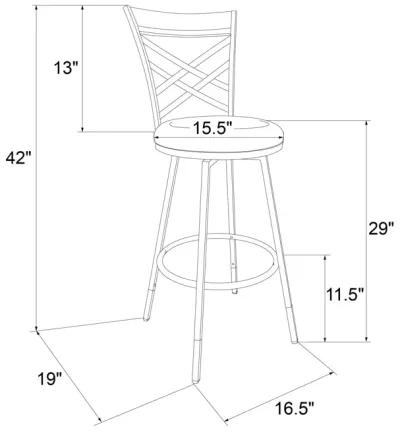 Lesley Upholstered Seat Swivel Barstool