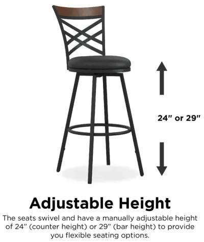 Lesley Upholstered Seat Swivel Barstool