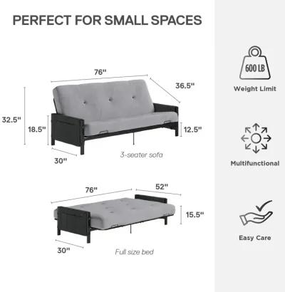 Fairview Storage Futon with 6 Inch Thermobonded High Density Polyester Fill Futon Mattress