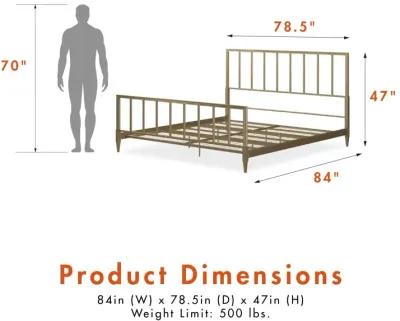 CosmoLiving by Cosmopolitan Blair Brass Metal Bed