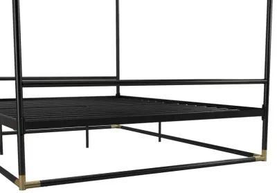 Celeste Canopy Metal Bed with Gold Accents