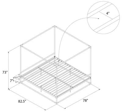 Celeste Canopy Metal Bed with Gold Accents