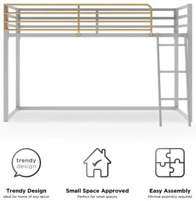 Monarch Hill Haven Metal Junior Loft Bed with Angled Ladder