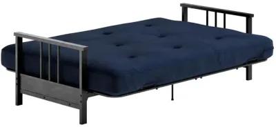 Harlow Full Metal Arm Futon with 6 Inch Thermobonded High Density Polyester Fill Futon Mattress