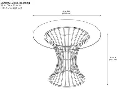 Westwood Round Glass Top Dining Table, Seats 4