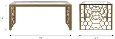 Juliette Glass Top Coffee Table with Cut Out Detailing