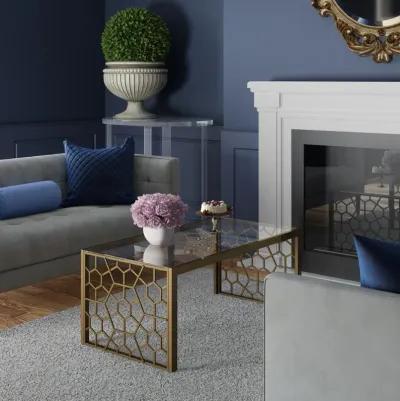 Juliette Glass Top Coffee Table with Cut Out Detailing