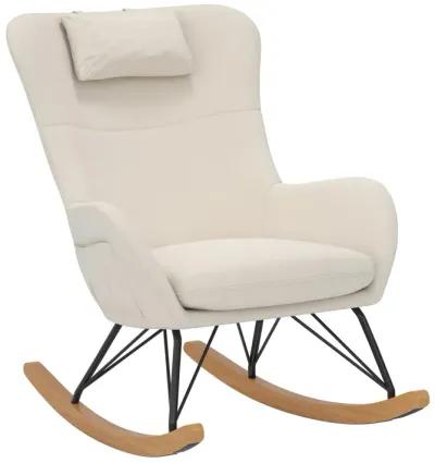 Robbie Rocker Accent Chair with Storage Pockets and Matching Pillow Headrest