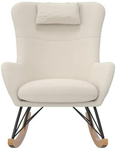 Robbie Rocker Accent Chair with Storage Pockets and Matching Pillow Headrest