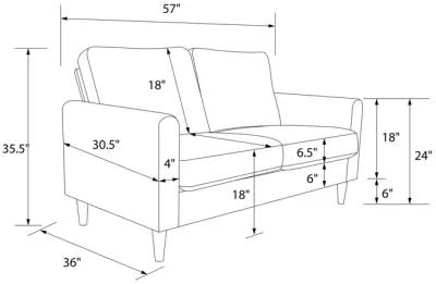 Kaci Linen Upholstered Loveseat Sofa