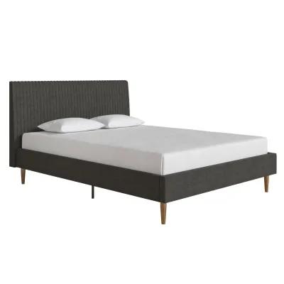 Daphne Velvet Upholstered Bed with Channel Tufted Headboard