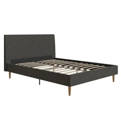 Daphne Velvet Upholstered Bed with Channel Tufted Headboard