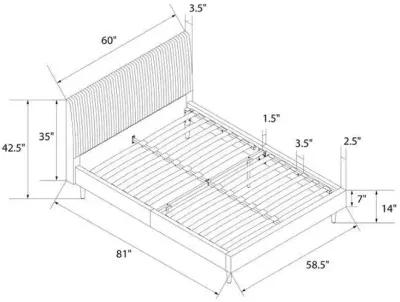 Daphne Velvet Upholstered Bed with Channel Tufted Headboard