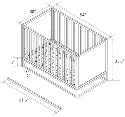 Haven 3 in 1 Wood Crib with Metal Base