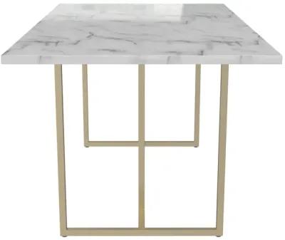 Astor Faux Marble Dining Table with Metal Base, Seats 4