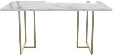 Astor Faux Marble Dining Table with Metal Base, Seats 4