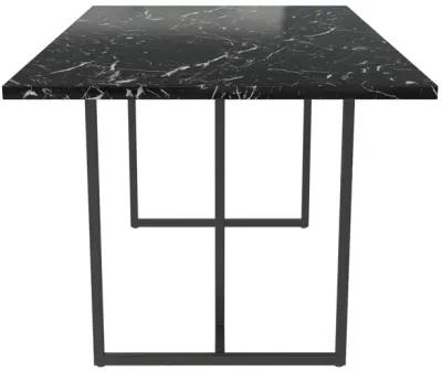 Astor Faux Marble Dining Table with Metal Base, Seats 4