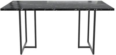 Astor Faux Marble Dining Table with Metal Base, Seats 4