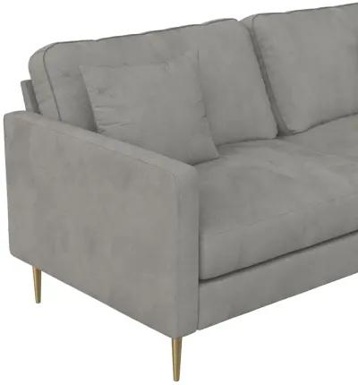 Highland 72 Inch Velvet Sofa with Matching Pillows