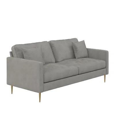 Highland 72 Inch Velvet Sofa with Matching Pillows