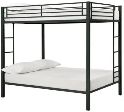 Full over Full Bunk Bed with Sturdy Metal Frame and Simple Design