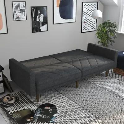 Paxson Futon with Solid Wood Legs and Diagonal Design