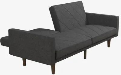 Paxson Futon with Solid Wood Legs and Diagonal Design