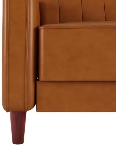 Pin Tufted Transitional Futon with Vertical Stitching and Button Tufting