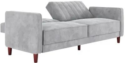 Pin Tufted Transitional Futon with Vertical Stitching and Button Tufting