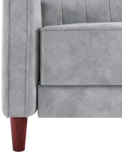 Pin Tufted Transitional Futon with Vertical Stitching and Button Tufting