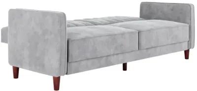 Pin Tufted Transitional Futon with Vertical Stitching and Button Tufting