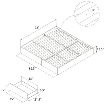 Maven Platform Bed with 2 Storage Drawers