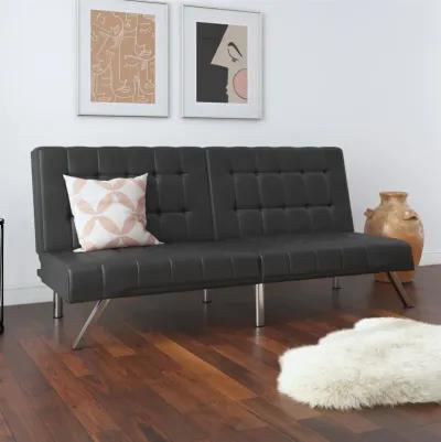 Emily Split-Back Upholstered 2 Seat Convertible Futon