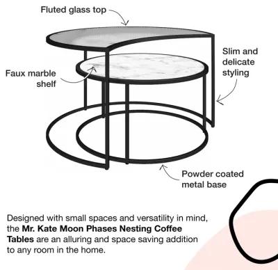 Moon Phases Nesting Coffee Tables with Marble/Glass