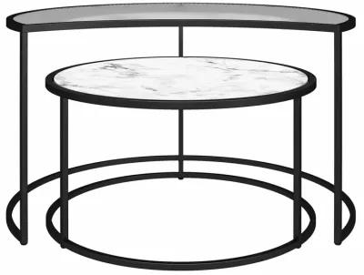 Moon Phases Nesting Coffee Tables with Marble/Glass