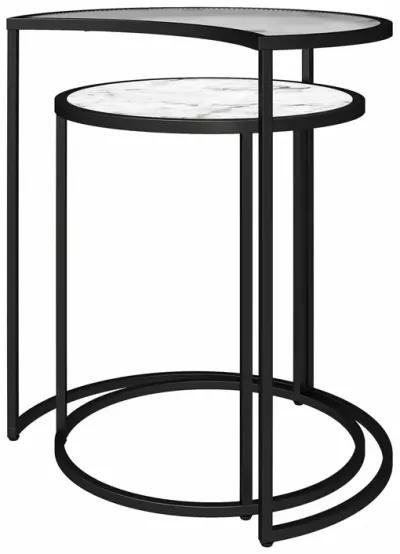 Moon Phases Nesting End Tables with Marble/Glass